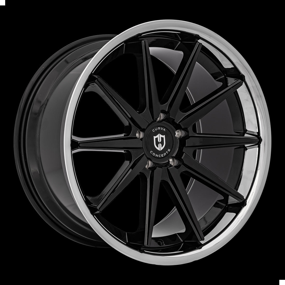 20x10.5 Curva C24 Gloss Black Stainless Chrome Lip 5x114.3 ET35 wheel/rim