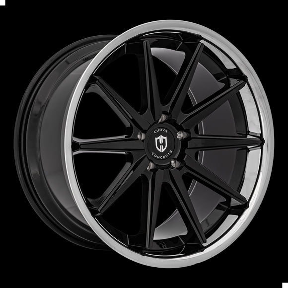 20x10.5 Curva C24 Gloss Black Stainless Chrome Lip 5x114.3 ET35 wheel/rim