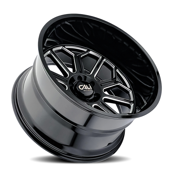 24x14 Cali Off-Road Auburn Gloss Black Milled 6x139.7 ET-76 CB106 Wheel Rim