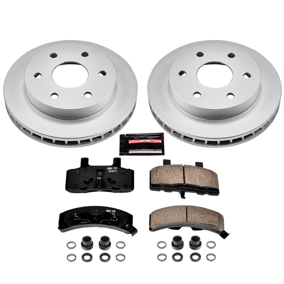 PowerStop Genuine Geomet Coated Rotor and Low-Dust Ceramic Brake Pad Kit