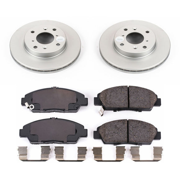 PowerStop Genuine Geomet Coated Rotor and Low-Dust Ceramic Brake Pad Kit