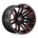 20X10 Moto Metal Razor Satin Black Red Wheel/Rim 6x139.7 20-10 6-139.7