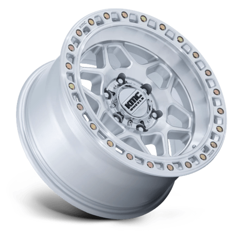 17x8.5 KMC KM553 Torx Gloss Silver With Machined Face 6x139.7 ET25 CB106.1 Wheel