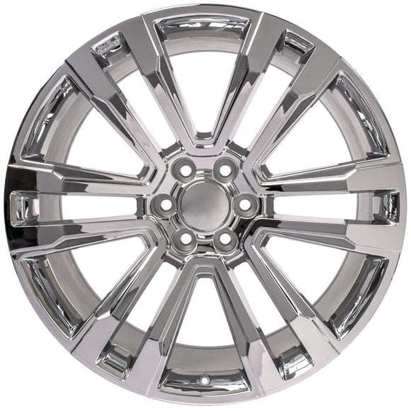 24" Replica Wheel CV44 Fits GMC Sierra Denali Rim 24x10 Chrome Wheel