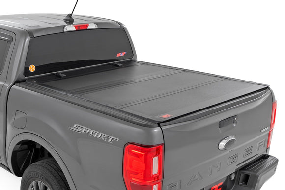 Rough Country Hard Tri-Fold Flip Up Bed Cover 5' Bed For Ford Ranger 2-4WD 19-23