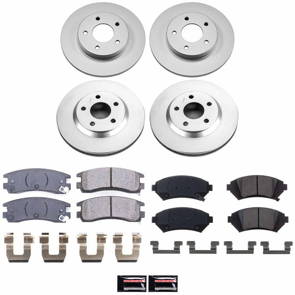 PowerStop Genuine Geomet Coated Rotor and Low-Dust Ceramic Brake Pad Kit
