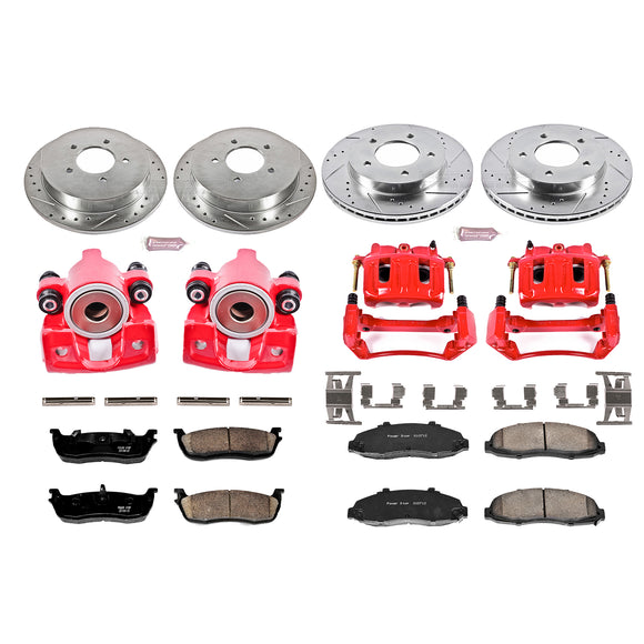 PowerStop Z23 Daily Driver Carbon-Fiber Ceramic Pads Drilled & Slotted Rotor & C