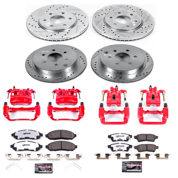 PowerStop Z36 Truck and SUV Ceramic Brake Pad, Drilled & Slotted Rotor, and Cali