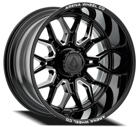 20x10 Arena Wheel Violator Gloss Black And Milled Wheel 8x180 ET-18 CB124.2