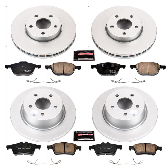 PowerStop Genuine Geomet Coated Rotor and Low-Dust Ceramic Brake Pad Kit