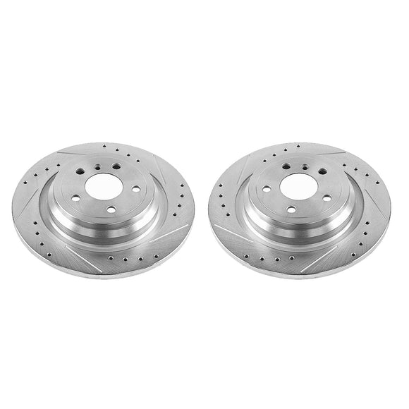 PowerStop Evolution Drilled Slotted Rotors Pair Rear For Mercedes-Benz ML350