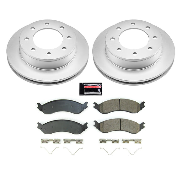 PowerStop Genuine Geomet Coated Rotor and Low-Dust Ceramic Brake Pad Kit