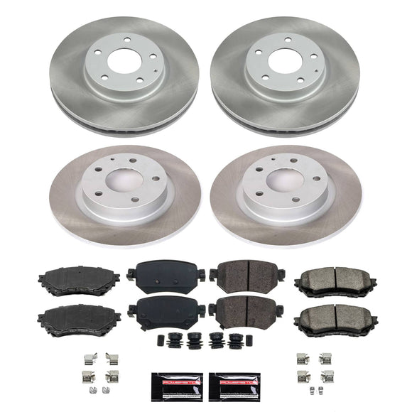 PowerStop Semi-Coated Rotor and Low-Dust Ceramic Brake Pad Kit
