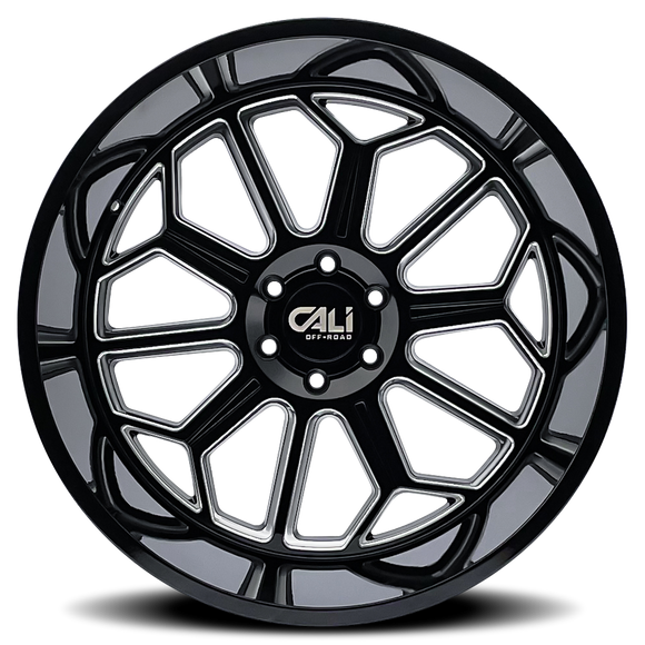 20x9 Cali Off-Road Auburn Gloss Black Milled 8x165.1 ET-12 CB125.2 Wheel Rim