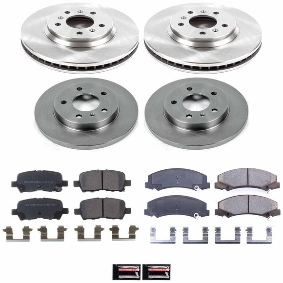PowerStop OE Stock Replacement Low-Dust Ceramic Brake Pad and Rotor Kit