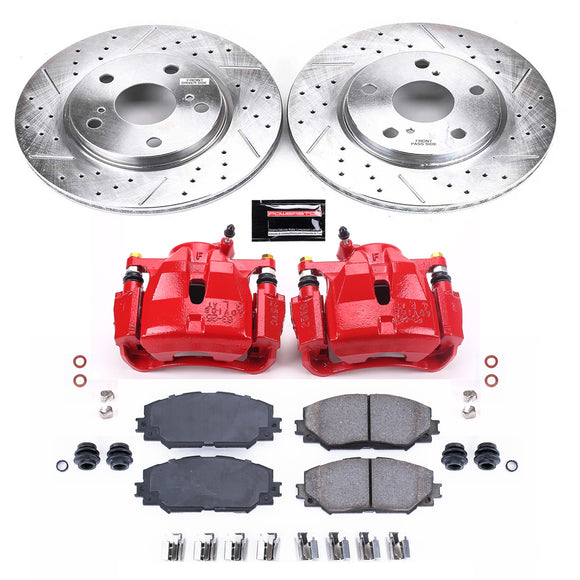 PowerStop Z23 Daily Driver Carbon-Fiber Ceramic Pads Drilled & Slotted Rotor & C