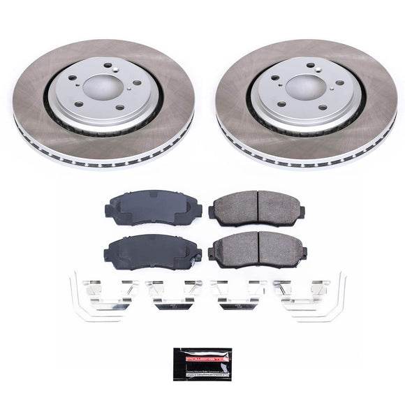 PowerStop Semi-Coated Rotor and Low-Dust Ceramic Brake Pad Kit