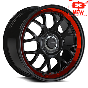 16x8 Vision 478 Alpine Black Red Tint Brushed 5x100 5x115 5x ET38 Wheel