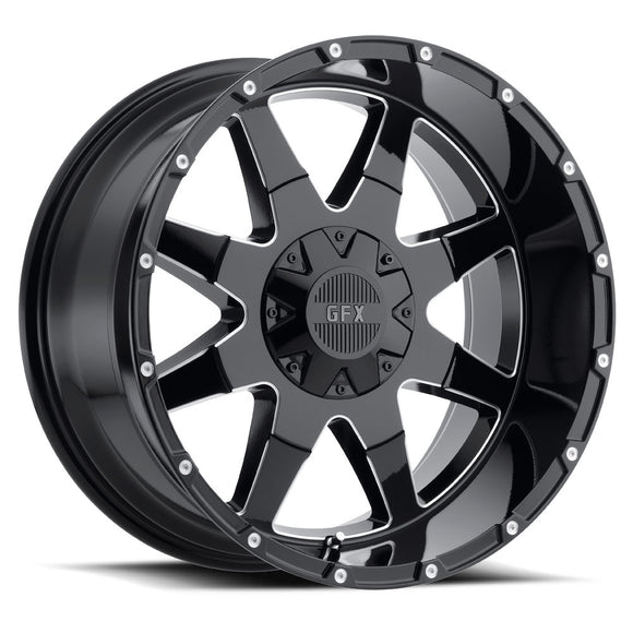 17x9 G-FX TR-12 Gloss Black Milled 5x135/139.7 ET12 wheel/rim