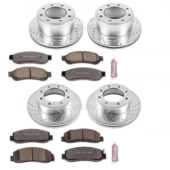 PowerStop Z36 Carbon-Fiber Ceramic Brake Pad with Drilled and Slotted Rotor Kit