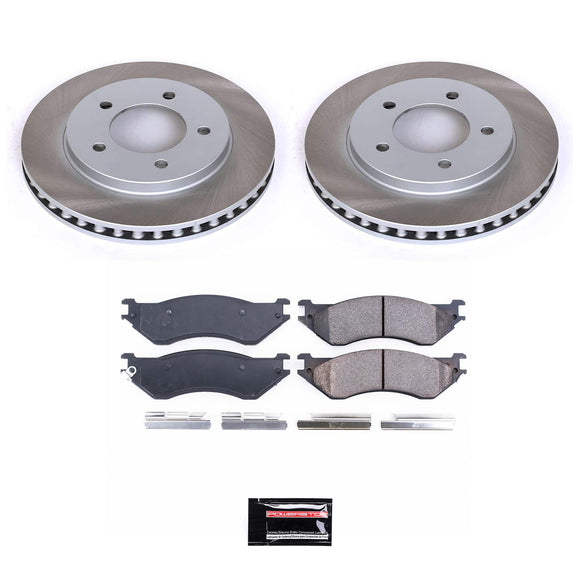 PowerStop Semi-Coated Rotor and Low-Dust Ceramic Brake Pad Kit