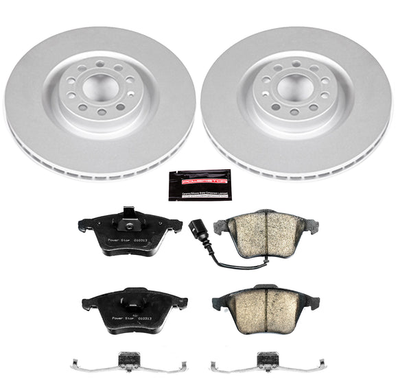 PowerStop Genuine Geomet Coated Rotor and Carbon-Fiber Ceramic Brake Pad Kit