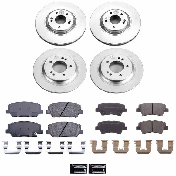PowerStop Genuine Geomet Coated Rotor and Low-Dust Ceramic Brake Pad Kit