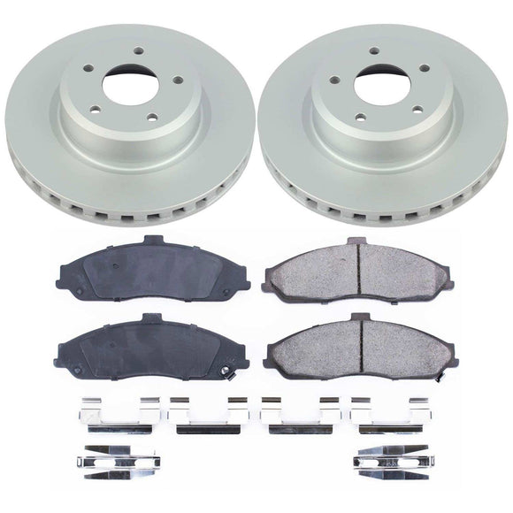 PowerStop Genuine Geomet Coated Rotor and Low-Dust Ceramic Brake Pad Kit