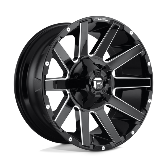 20x9 Fuel Off-Road D615 Contra Gloss Black Milled 8x180 ET1 CB124.2 Wheel Rim