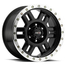 18x9 Vision 398 Manx Gloss Black Machined Lip 6x139.7 6x5.5 ET0 Wheel Rim