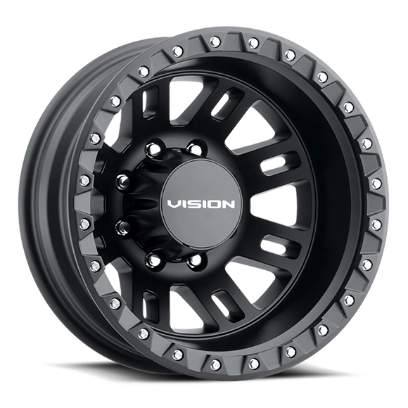 17x6.5 Vision 408 Manx 2 Dually Satin Black Wheel 8x170 ET-143 CB125.2