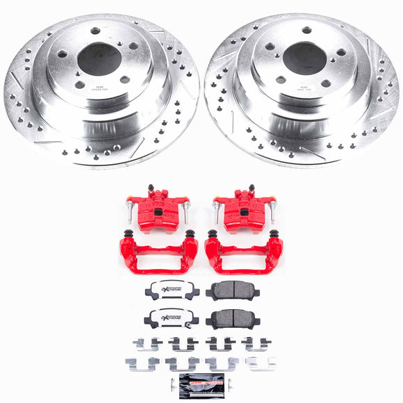 PowerStop Z26 Street Performance Ceramic Brake Pad, Drilled Slotted Rotor, and C