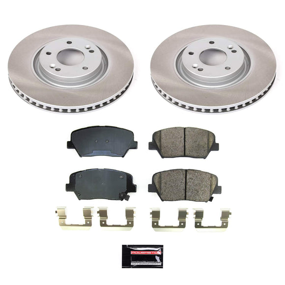 PowerStop Semi-Coated Rotor and Low-Dust Ceramic Brake Pad Kit