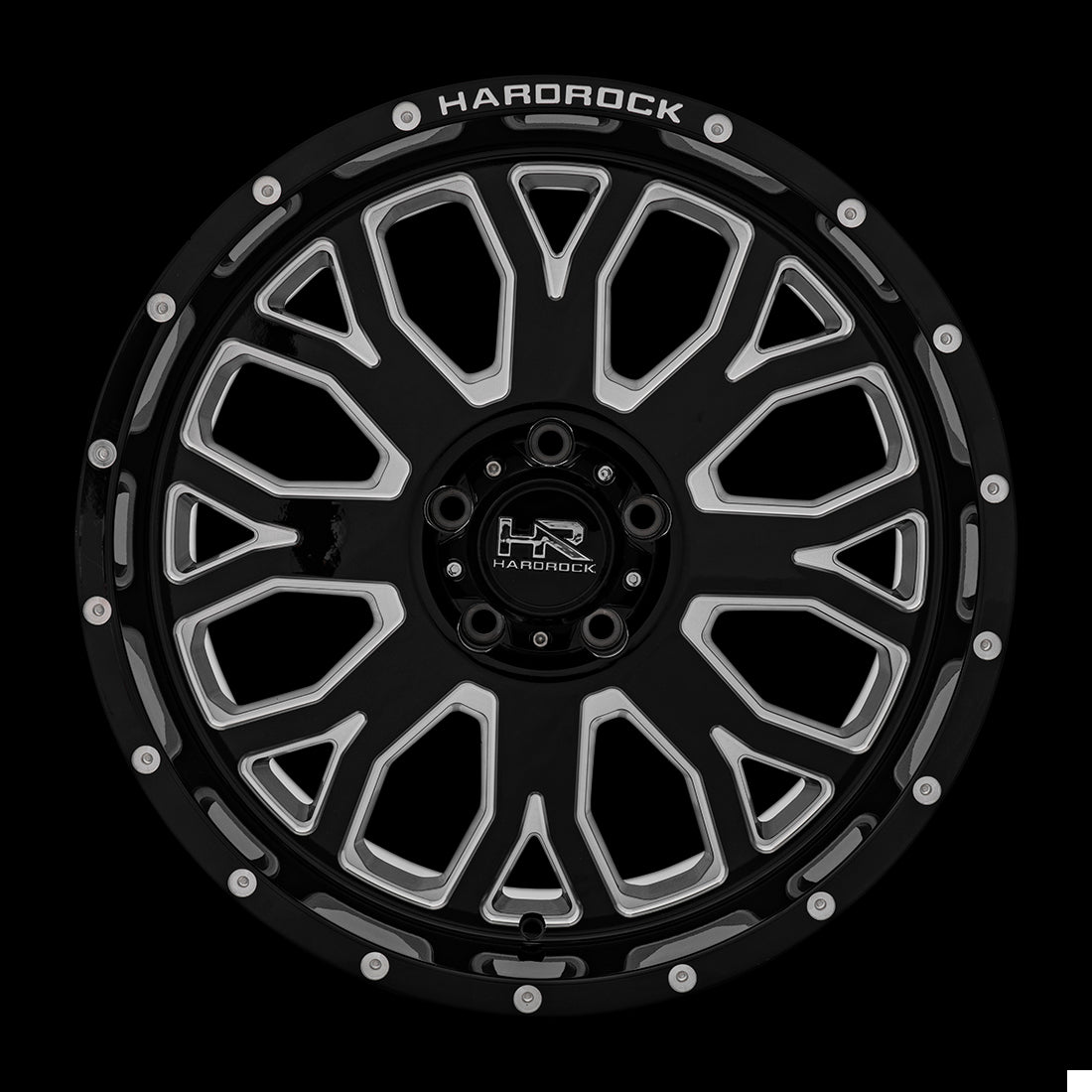 20x9 Hardrock Slammer XPosed Gloss Black Milled 8x170 ET0 wheel/rim