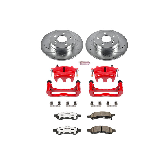 PowerStop Z26 Street Performance Ceramic Brake Pad, Drilled Slotted Rotor, and C