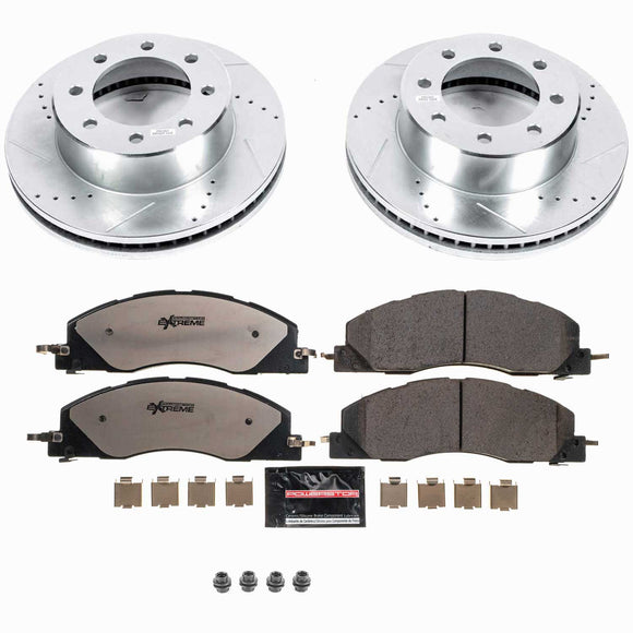 PowerStop Z36 Carbon-Fiber Ceramic Brake Pad with Drilled and Slotted Rotor Kit