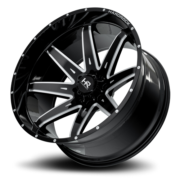 26x14 Hardrock Painkiller XPosed Gloss Black Milled 8x170 ET-76 wheel/rim