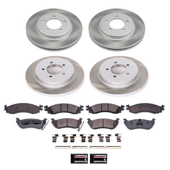 PowerStop Semi-Coated Rotor and Low-Dust Ceramic Brake Pad Kit
