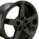 18" Replica Wheel CV06 Fits Chevrolet Corvette - C6 Rim 18x9.5 Black Wheel