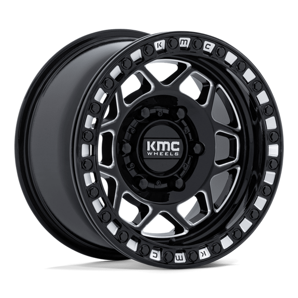 15x8 KMC KS241 Torx Beadlock Gloss Black Milled 6x139.7 ET0 CB100.3 Wheel Rim
