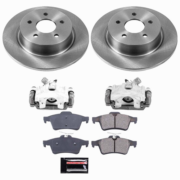 PowerStop OE Stock Replacement Low-Dust Ceramic Brake Pad, Rotor and Caliper Kit