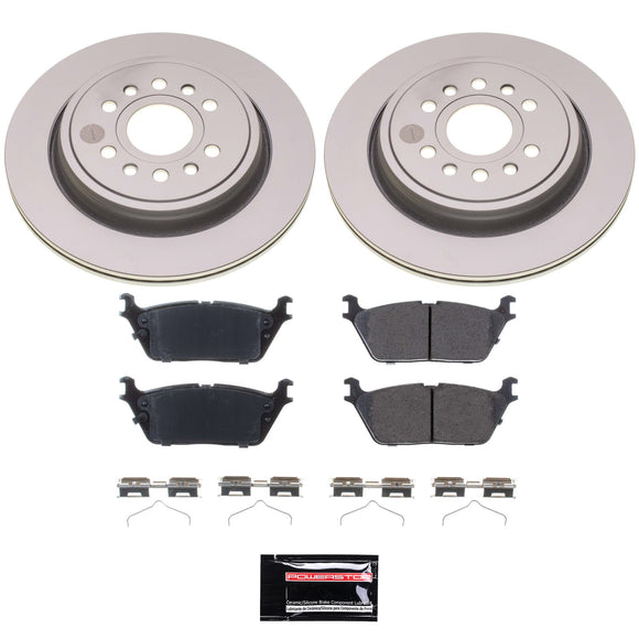 PowerStop Genuine Geomet Coated Rotor and Low-Dust Ceramic Brake Pad Kit