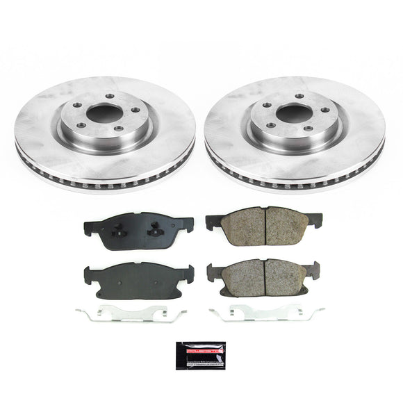 PowerStop OE Stock Replacement Low-Dust Ceramic Brake Pad and Rotor Kit