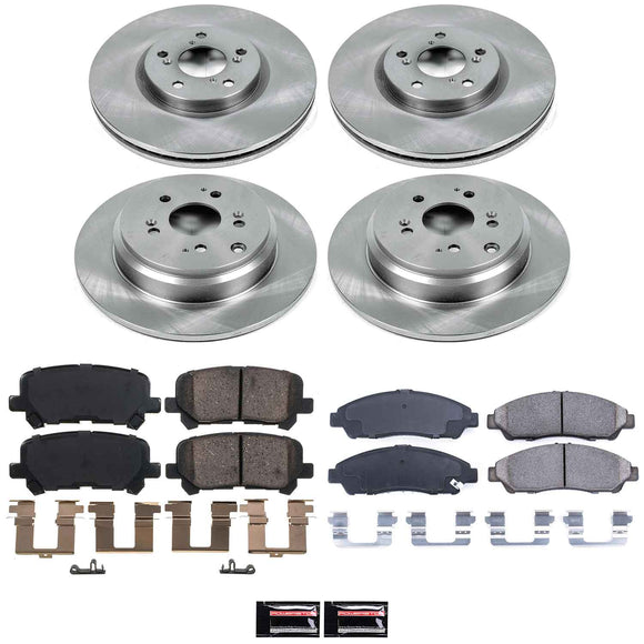 PowerStop OE Stock Replacement Low-Dust Ceramic Brake Pad and Rotor Kit