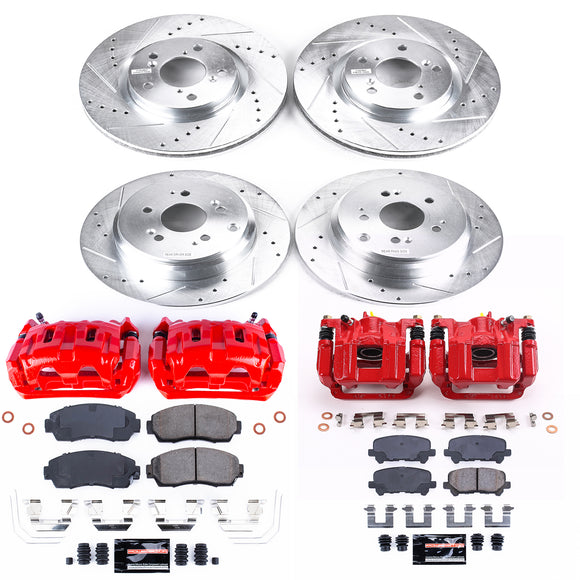 PowerStop Z23 Daily Driver Carbon-Fiber Ceramic Pads Drilled & Slotted Rotor & C