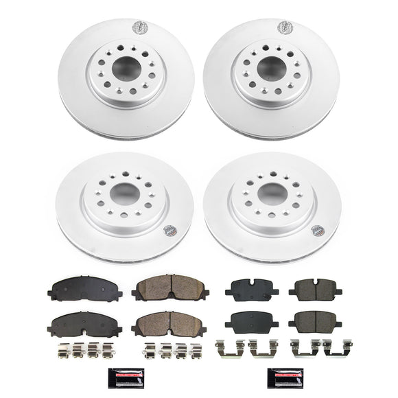 PowerStop Genuine Geomet Coated Rotor and Low-Dust Ceramic Brake Pad Kit