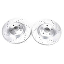 PowerStop Evolution Drilled Slotted Rotors Pair Front For Cadillac CTS