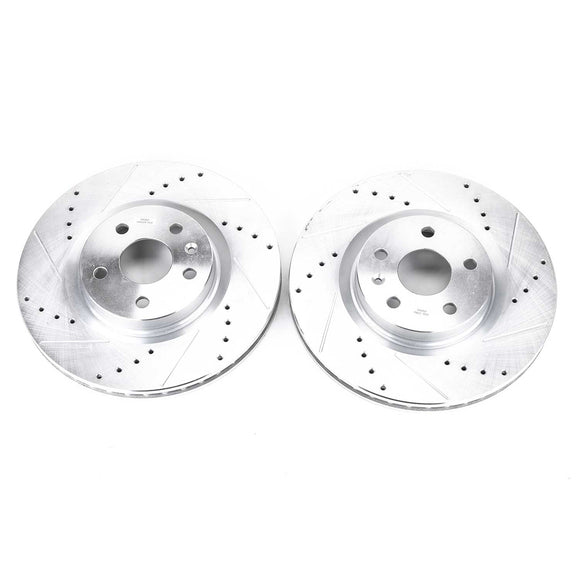 PowerStop Evolution Drilled Slotted Rotors Pair Front For Cadillac CTS