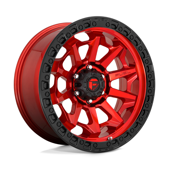 17X9 Fuel D695 Covert Candy Red Black Bead Ring 5X150 ET-12 wheel/rim