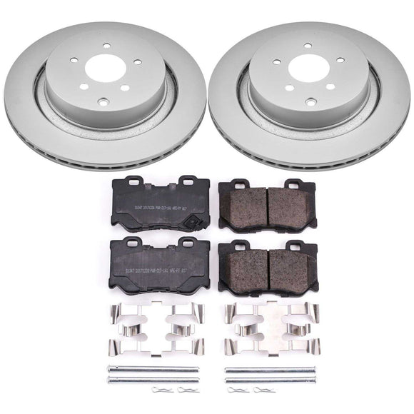 PowerStop Genuine Geomet Coated Rotor and Low-Dust Ceramic Brake Pad Kit